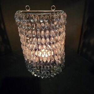 Beaded Candle Holder Lantern Crystal Glass Beaded Tealight Holder Romantic Decor